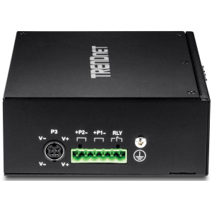 TRENDnet TI-PG102 10-Port Ethernet Switch, 8 Gigabit PoE+ ports, 2 shared Gigabit SFP slots, 20 Gbps switching capacity, DIN-rail/wall mount